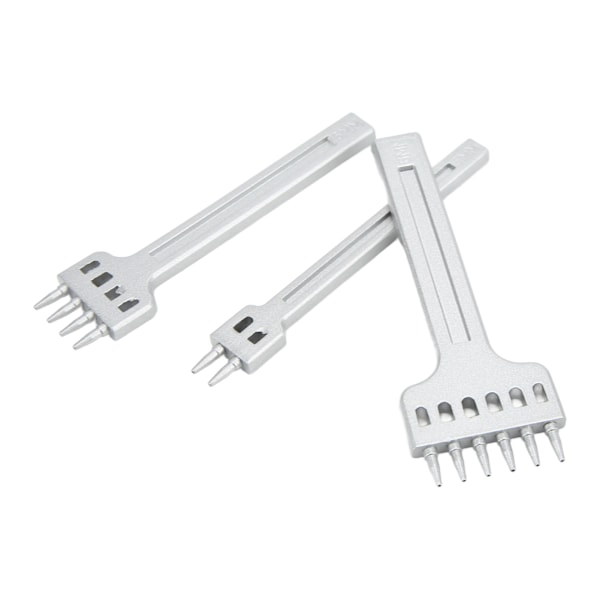 Lærpinner i 2, 4 og 6 tenner - Sinkpinner i sinklegering - Hvit, fin glans - Stor åpning - Speilblank overflate - Sydd - 6 mm