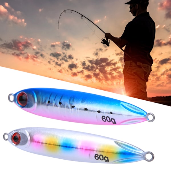 2PCS Kombinasjon Q11 60g Kunstig Langskudd Fiske Lure Bait Tackle Tool Tilbehør