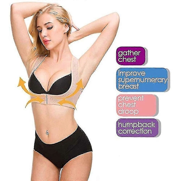 Hållningskorrigerande Stödbälte för Kvinnor - Bröst- & Axelstöd Shapewear Svart S