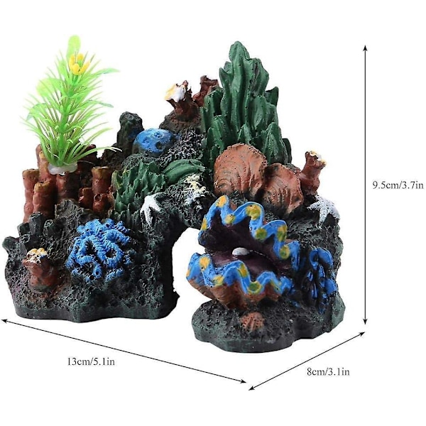 Akvarium Dekor Figur Landskap Resin Hule Akvatisk Dekor Miniatyrer Ornamentale Objekter Kunstige Planter Ornament for Fisketank
