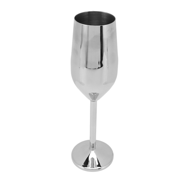 Vinglas i rustfrit stål, smuk og elegant metal champagne glas til middage, fester, sølv