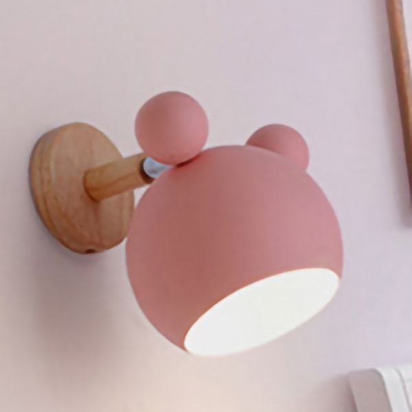 Vägglampa Enkel Cartoon Modell Kvarts Rumpa Söt Vacker Vägglampa för Sovrum Ingen Glödlampa Rosa