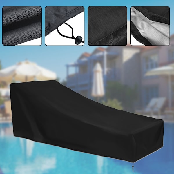 Vattentät hopfällbar cover för utomhusbruk Anti rost (210D yttre svart & inre silver)