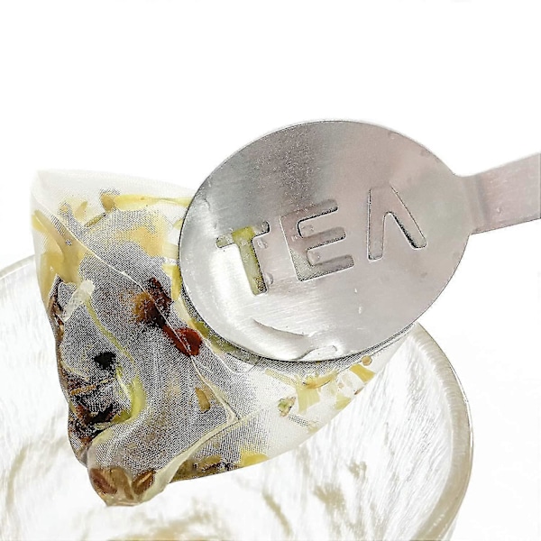 Tepåsepressare, Tepåsepressare Tång Tepåssil Tepåsetång Tepåsked Mini Sockerklämma Kök Bar Isbitar Verktyg Rostfritt stål silver (2 st)