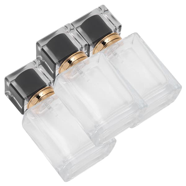 50 ml påfyllningsbar parfymflaska i glas, transparent spray, tom atomizerbehållare, svart