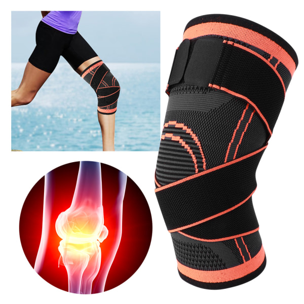 Sportkompression Knäskålstickning Elastiskt stödbandage Antisladd SkyddsutrustningKnäskyddsskydd M