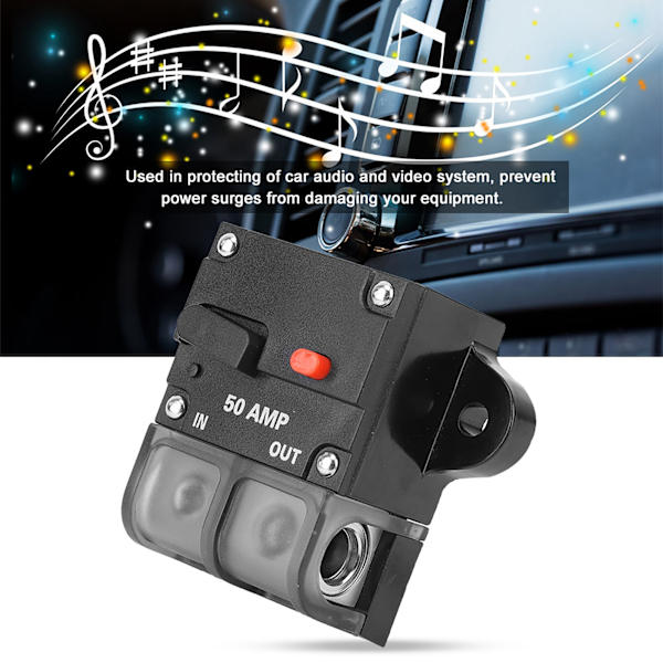 12-42 VDC Heavy Duty Bil Auto Reset Inline Circuit Breaker Selvrecovery Sikring (50A)