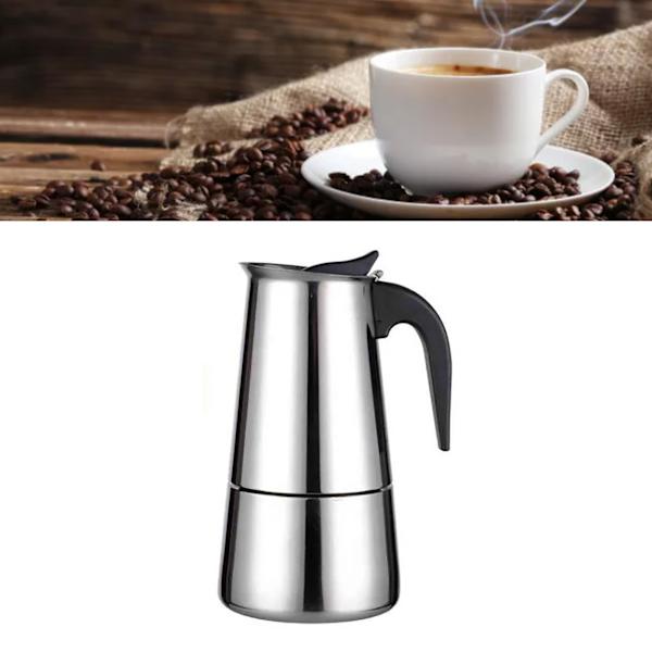100ML Rostfritt Stål Kaffebryggare Moka Kanna Isolerad Termisk Kaffekanna för Handbryggt Kaffe