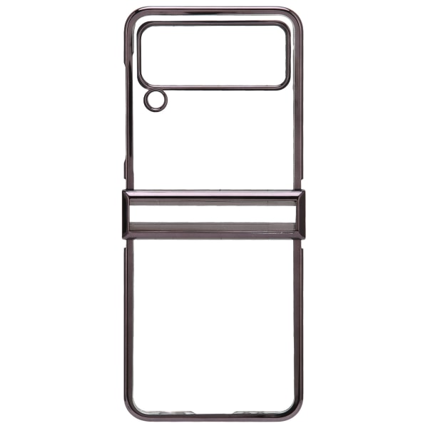 Sammenleggbart telefondeksel Støtsikkert galvanisert PC Clear Back Fashion for Samsung Galaxy Z Flip 3 Black