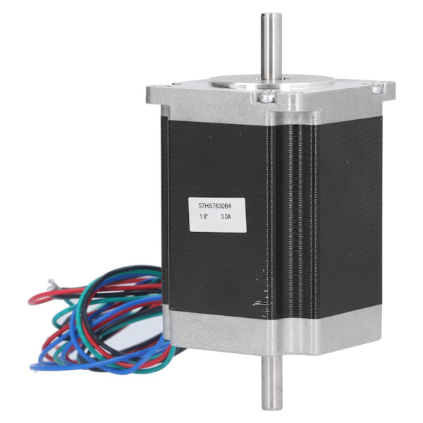 57 Steppermotor 4 ledning 1,8NM 1,8° vinkel Lavstøjsmaskintransmissionsdele 24V 3A 72W57HS7630B4 Dobbeltaksel