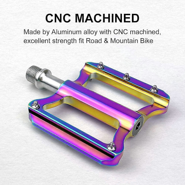 Cykelpedal, 9/16 tums MTB-cykelpedaler, förseglade lager i aluminiumlegering, med halkfria spikfärgade cykelpedaler, för BMX MTB landsvägscykling