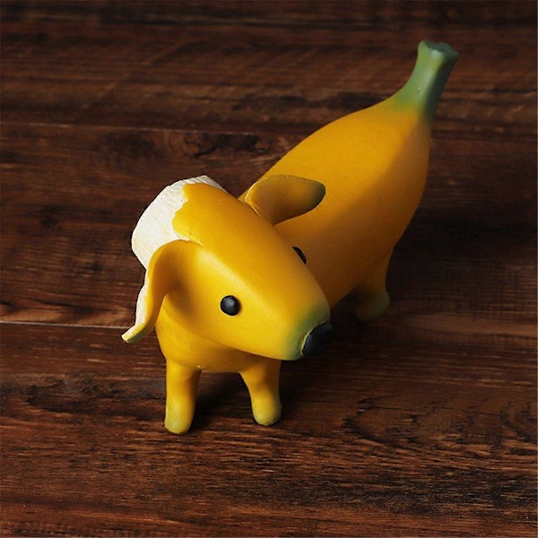 Sjov Banan Hund Statue Søde Skrællede Banan Hund Figurer Ornamenter