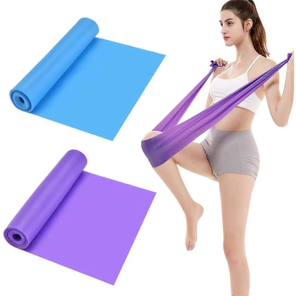 2 stk. Elastisk treningsstrikk, 1,5 m x 15 cm Theraband Elastisk motstandsbånd Sport Styrketrening for fysioterapi, yoga, pilates, rehabilitering i