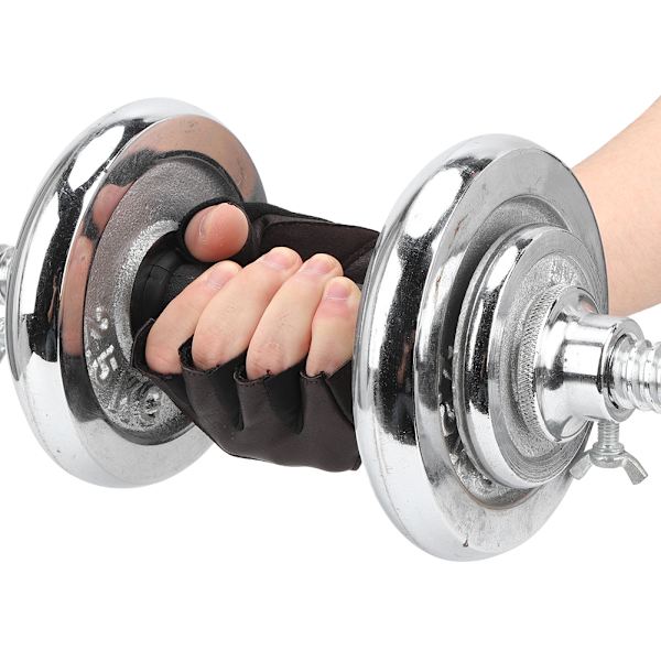 BOODUN Halvfingerhansker Hjorteskinnshansker med håndleddspakning for sportstrening(M )