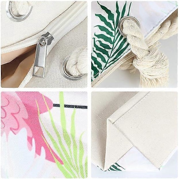 Strandtaske til kvinder, Store ferietasker Sommer Canvas Rejsetaske