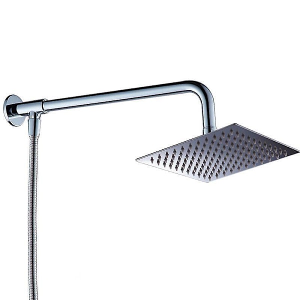 Kvadratisk 25 cm regnduschhuvud med rostfritt stål kromfinish