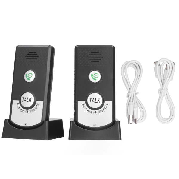 Wireless Voice Intercom Home Smart 2 Way Talk Doorbell for Elderly Caregivers and Disabled People Black