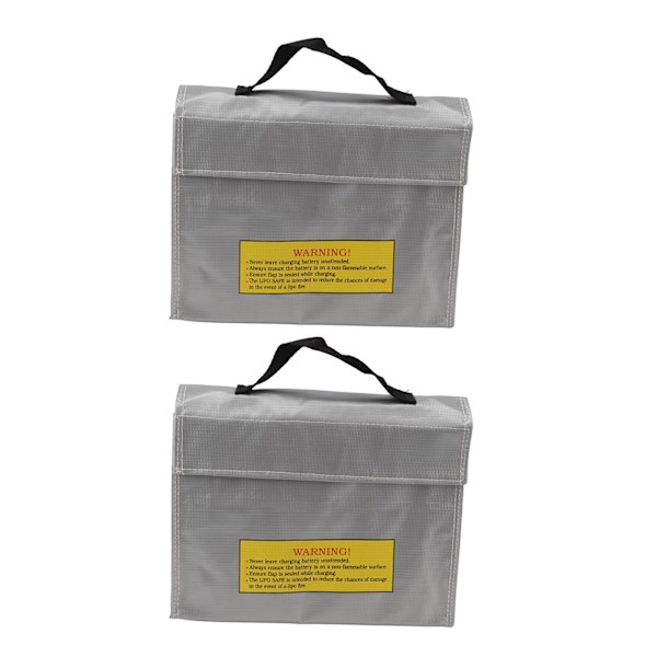 2 stk litiumbatteri sikkerhetspose brannsikker eksplosjonssikker PVC fiber effektiv luftisolering batterisikkerhetssekk