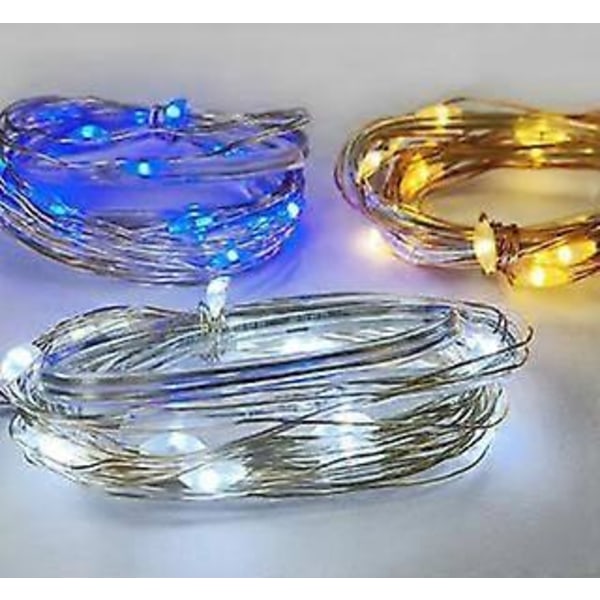 Bleu2 Ljusslinga Inomhus 2M | 20 LED Ljusslinga Sovrum | Mini LED Slinga Batteridriven Dekorativ Ljusslinga LED | Ljusslinga Inomhus