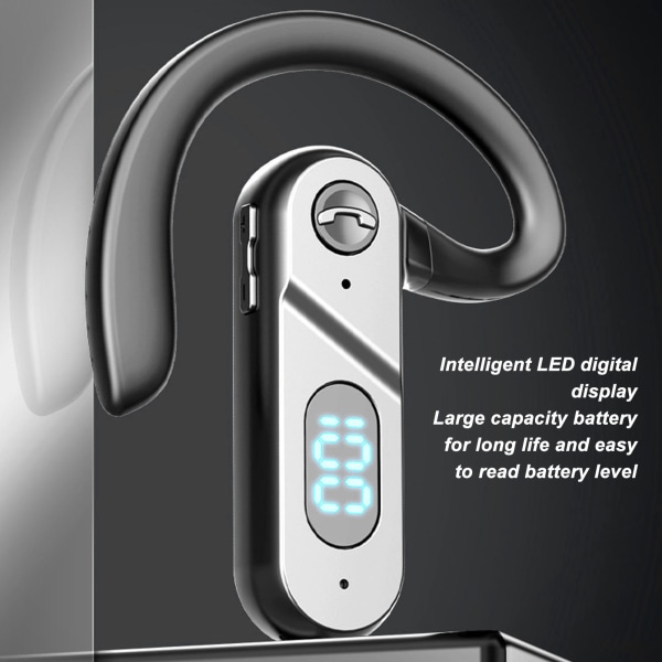 Bluetooth 5.2 Headset Ørekrok Design LED Digital Display Trådløse Bluetooth-hodetelefoner for forretningskjøring