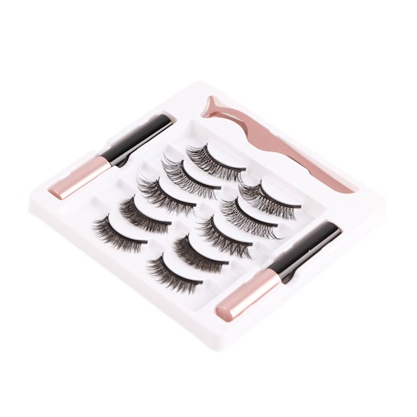 5 par magnetiska eyeliner fransar kit återanvändbara 3D vattentäta lätta latexfria magnetism fransar med applikator