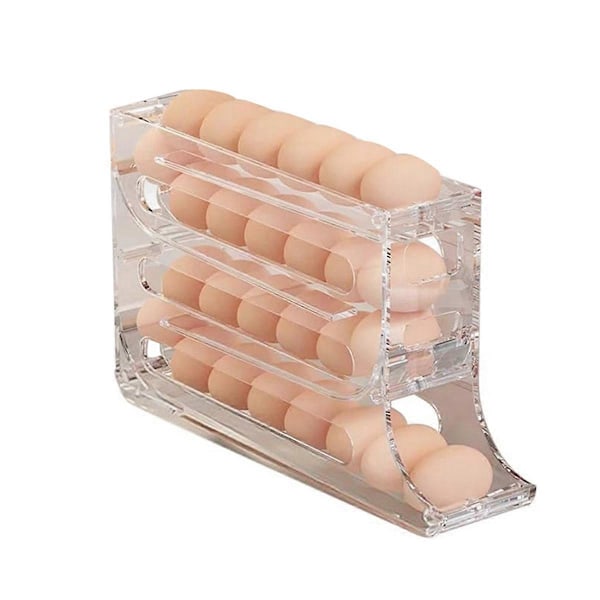 2 stk. 4-lags eggholder automatisk rullende dispenser eggstativholder