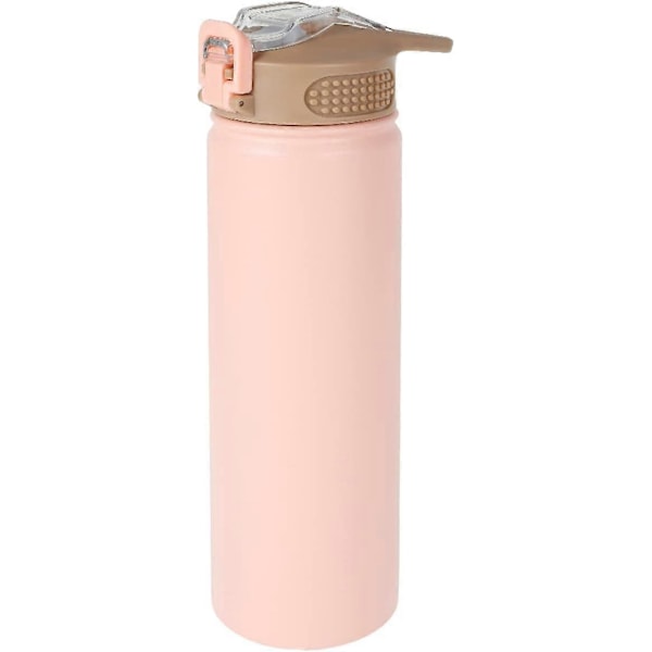 750 ml Termosmugg med Sugrör Rostfritt Stål Värmeisolering Stor Termokopp Bärbar Sportvattenflaska (Rosa)