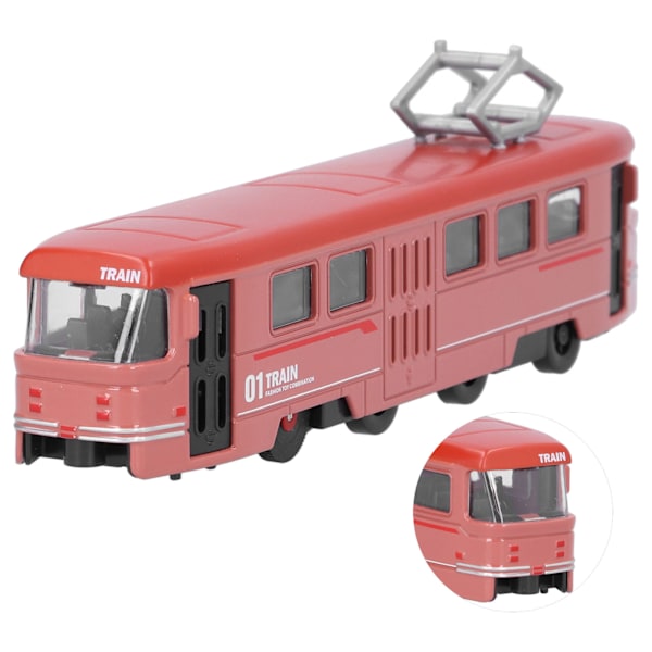 Barn Trolleybussleke i legering for barn - Simulert bussmodell med tilbaketrekksfunksjon - Dekorasjon - Bursdagsgave - Rød