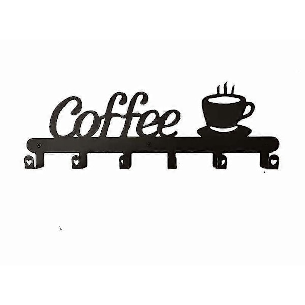 Kaffekrus Holder Vægmonteret, Kaffe Bar Dekorationsskilt, Kaffekop Stativ Holder, Kaffeskilt Krus Hænger, co