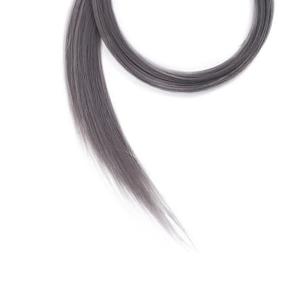 Lysegrå Rett Clip-on Hårextensions for Cosplay-fest, 55 cm Fargede Striper