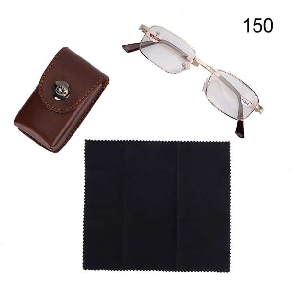 Rustfrit stål Anti-Slip Foldelige læsebriller Bærbare briller til mænd til ældre(+150)