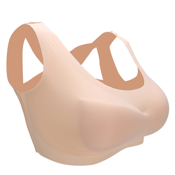 Kvinnor Underkläder Push Up Bröst Håller tillbaka Hållning Korrektion Främre Spänne BraXXL Hudfärg