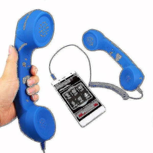 3,5 mm Retro Mobiltelefon Mottagare Telefonlur med Mikrofon - Högkvalitativt Ljud Grön