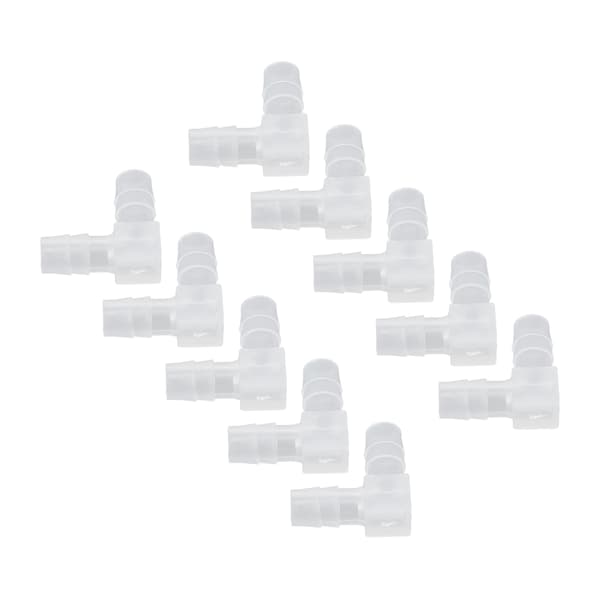 10 stk. Albue Slange Studs Plastik Fitting 90 Graders Lige Barbeforbindelse Adapter L Form til Akvarium 8mm