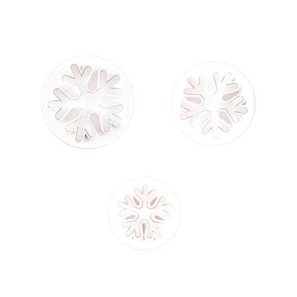 3 Cookie Stenciler Gummyformer Snøflak Håndtrykk Fondant Stempler Dekorer Cookies Håndverk Bakeverktøy