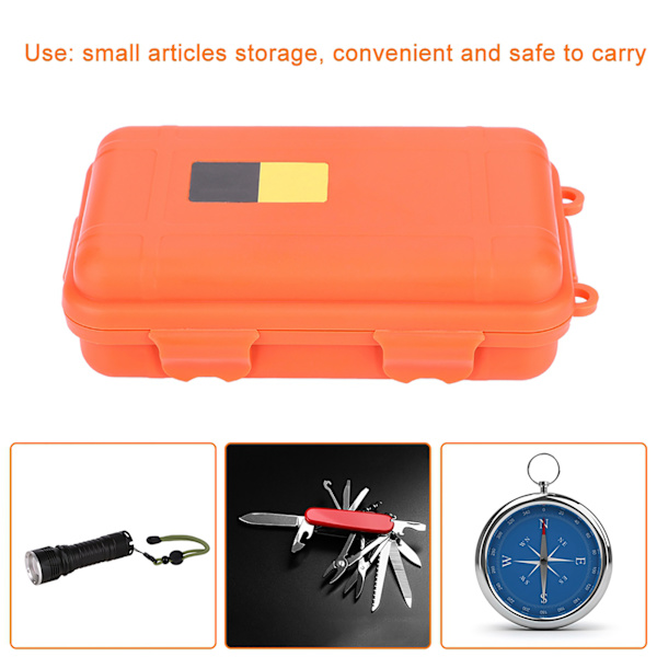 EDC Outdoor Survival Vattentät utrustning Förseglad låda Dammtät Trycksäker (orange stor)