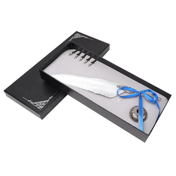 Klassisk vintage reservoarpenna Feather Quill Dip Pen Signatur Pen Set Brevpapper Present (#4)
