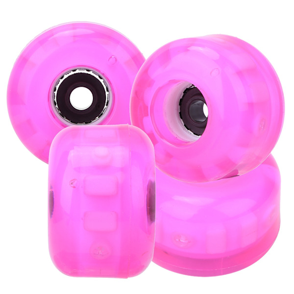 4 STK MS2409 PU Pink 54x36 mm Skateboard Dobbelt Rocker Blinkende Hjul Downspeed glidehjul