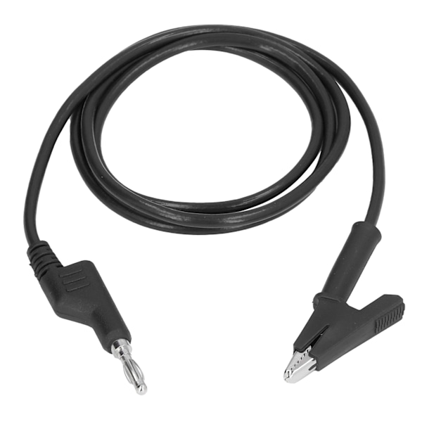 Krokodilleclips-testledninger Bananstikledningskabel Fleksibel til elektrisk test J.70035-1 4 mm Sort