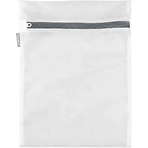Vaskepose i netting med innebygd glidelås for finvask, medium, 30 x 40 cm, hvit