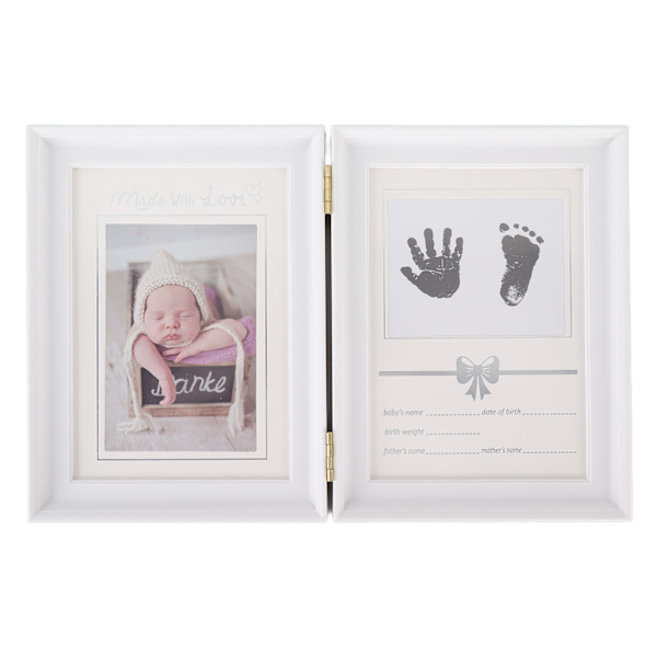 Baby håndaftryk fodaftryk sæt plast densitetsplade attraktiv dekorativ 31,5x20,7x1,7cm udvidede baby print rammer nyfødte