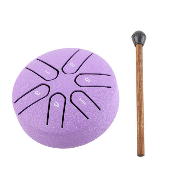 Professionel Mini 6 Note Handpan Drum - Lilla Percussion Instrument Purple