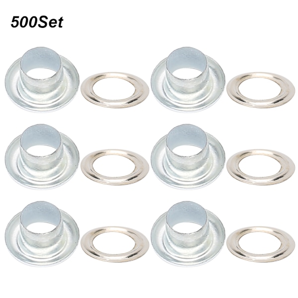 500 set ögonhål spänne metalliska öljetter skor läderväskor DIY hantverk knapp nithålsverktyg 4,5 mm vit