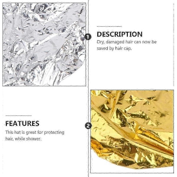 4 st Aluminiumfolie Hätta Engångs Hårfärgningshätta Elastisk Värmeduschmössa för Djupkonditionering