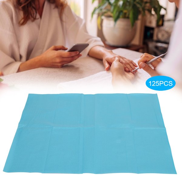 125 Stk Engangs Nail Art Bordmåtte Vandtæt Håndholder Pad Manicure ToolBlue