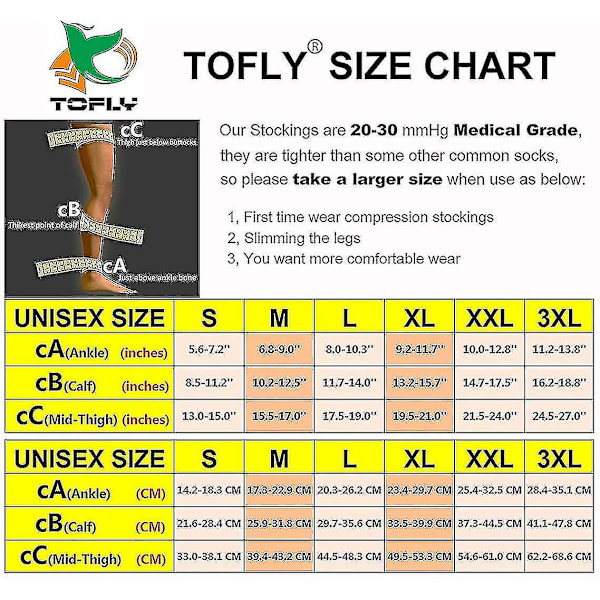 Fotlösa kompressionsstrumpor till lårhöjd, 20-30 mmHg XXL Beige