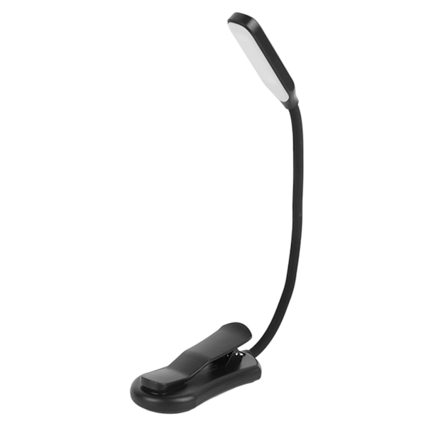 Klippbar läslampa flexibel svanhalsdesign USB-laddning stark plastklämma på boklampa för säng resor kontor