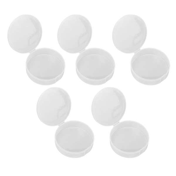 Powder Puff Opbevaringsboks Transparent Multifunktionel Bærbar Makeup Puff Case til Perler Øreringe 5 stk.