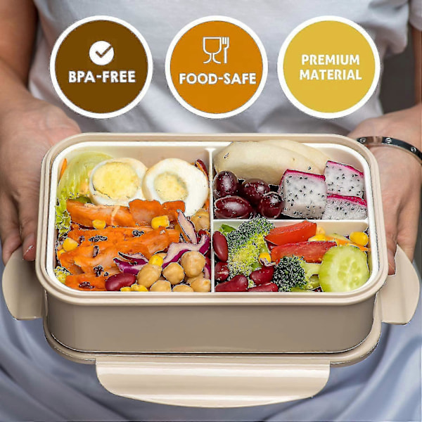 Bento Matboks for Voksne og Barn - 1400 ml Kapasitet Rosa