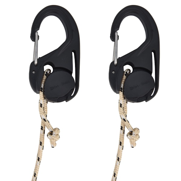 2 stk Heavy Duty Rope Strammer Skralde Binde Reb Karabinhage Krog Telt Fastener til udendørs